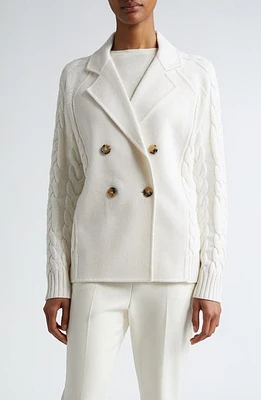 Max Mara Micio Double Breasted Wool & Cashmere Cardigan Vanilla at Nordstrom,