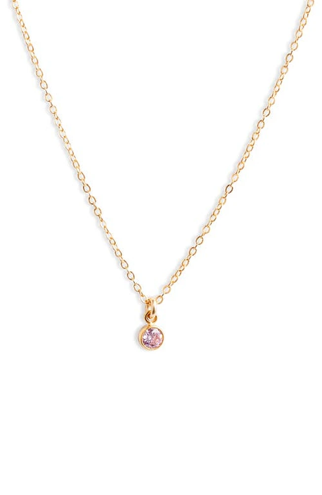 Set & Stones Birthstone Charm Pendant Necklace in Gold /October at Nordstrom