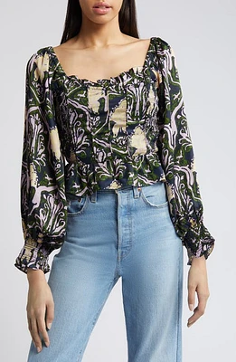 Cleobella Dakota Print Peplum Top Casablanca at Nordstrom,