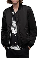 AllSaints Eris Reversible Bomber Jacket Silver/Black at Nordstrom,