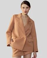 Cynthia Rowley Bonded Pick Stitch Jacket Camel at Nordstrom,