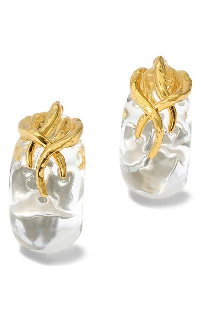 Alexis Bittar Liquid Vine Lucite Small Hoop Earrings in Gold at Nordstrom