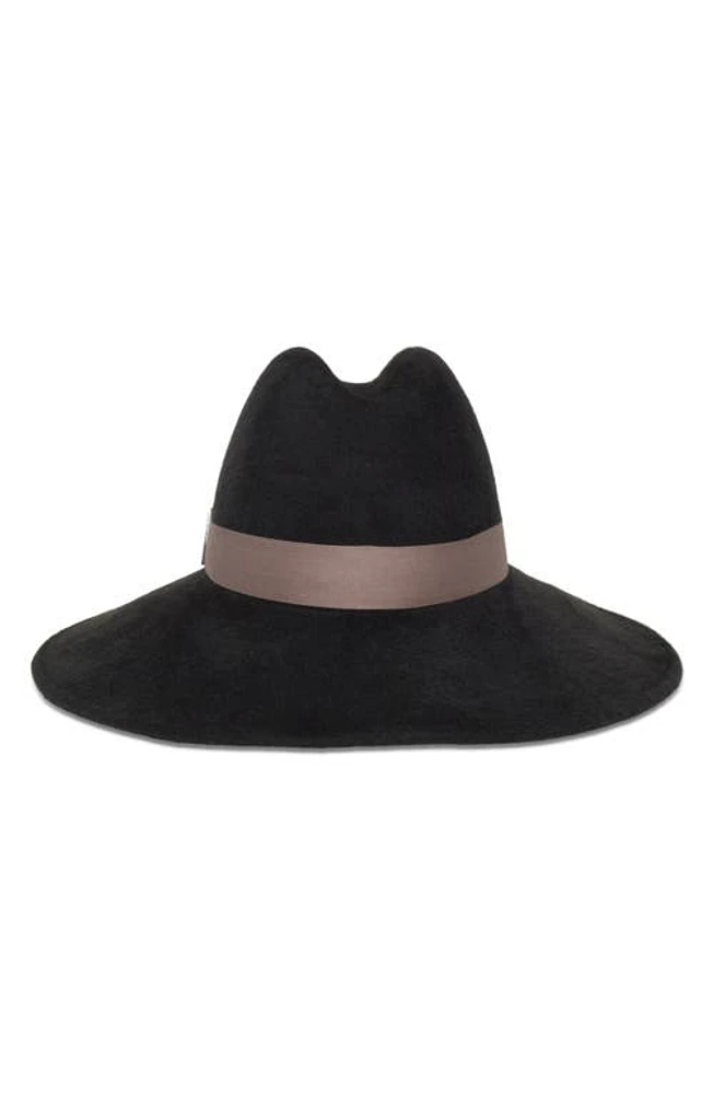 Gigi Burris Millinery Requiem Velour Felt Fedora in Anthracite And Mink at Nordstrom