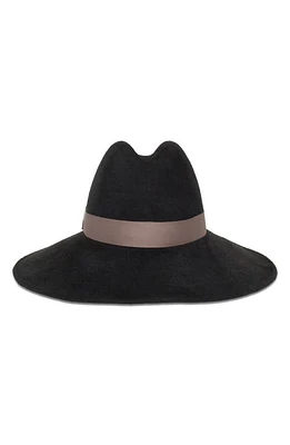 Gigi Burris Millinery Requiem Velour Felt Fedora in Anthracite And Mink at Nordstrom