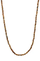 John Varvatos Men's Skull Beaded Necklace in Brass at Nordstrom, Size 24