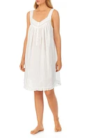 Eileen West Cotton Dobby Stripe Chemise White at Nordstrom,