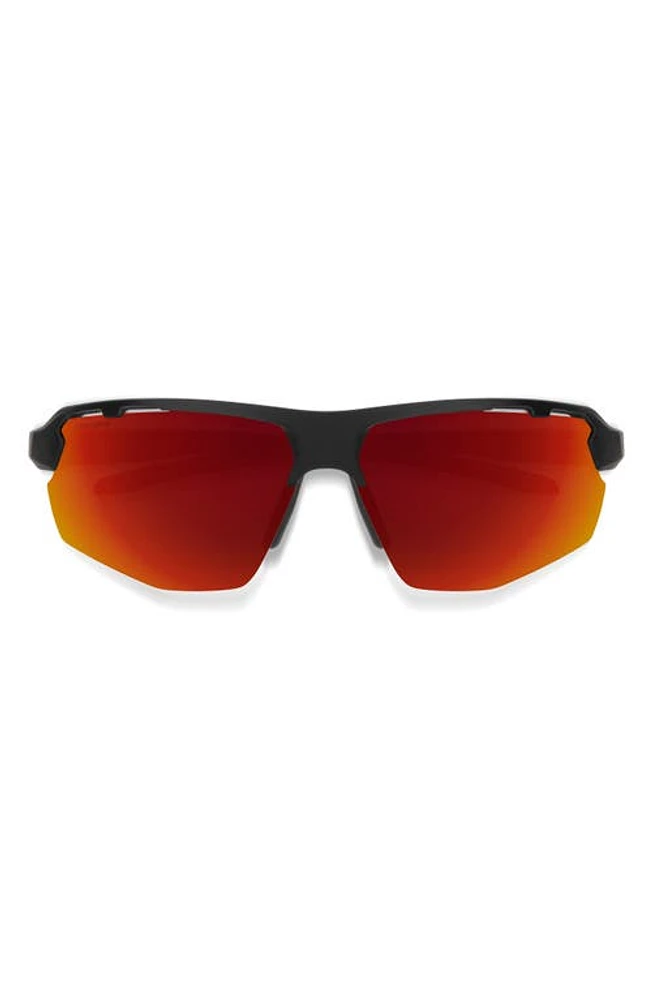 Smith Resolve 70mm ChromaPop Oversize Shield Sunglasses in Matte Black /Red Mirror at Nordstrom