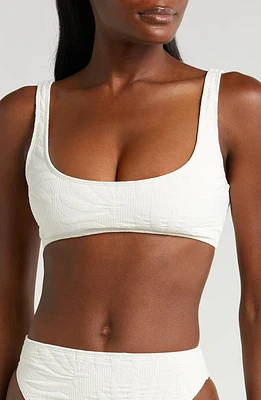 FARM Rio Banana Matelasse Bikini Top Off-White at Nordstrom,