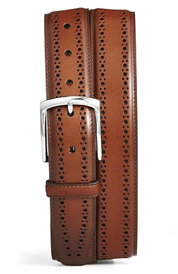 Allen Edmonds Manistee Brogued Leather Belt Walnut at Nordstrom,