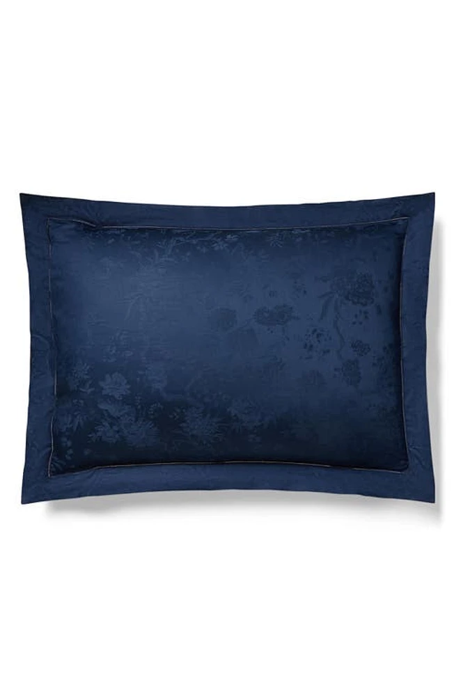 Ralph Lauren Bethany Floral Jacquard Pillow Sham in Polo Navy at Nordstrom