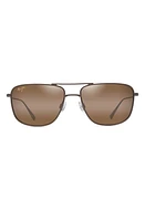 Maui Jim Mikioi 54mm PolarizedPlus2 Aviator Sunglasses in Satin Sepia at Nordstrom