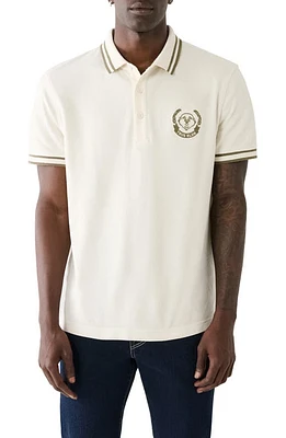 True Religion Brand Jeans Laurel Buddha Face Cotton Polo Winter White at Nordstrom,