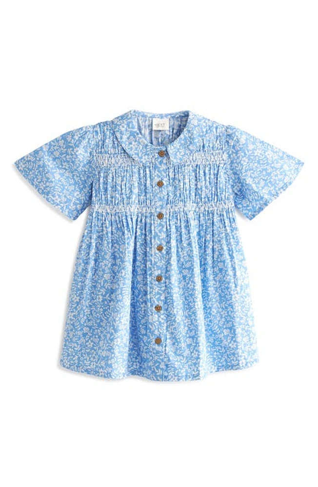 NEXT Kids' Ditsy Cotton Dress Blue White at Nordstrom,