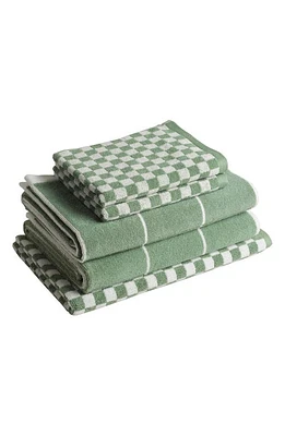 BAINA Essential 5-Piece Bath Towel, Hand Towel & Bath Mat Set in Sage/Chalk at Nordstrom, Size One Size Oz