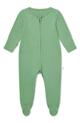 MORI Clever Zip Footie in Ribbed - Kashmir Green at Nordstrom, Size Newborn