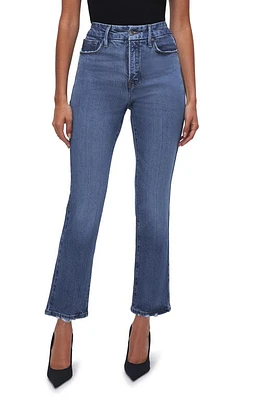 Good American Legs Soft-Tech High Waist Ankle Straight Leg Jeans Indigo513 at Nordstrom,