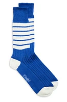 Drake's Stripe Sport Socks in Blue /White at Nordstrom, Size Small