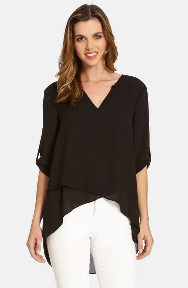 Karen Kane Asymmetrical Wrap Hem Top at Nordstrom,