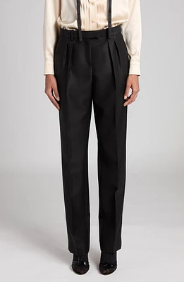 TOM FORD Pleated Wool, Mohair & Silk Twill Pants Black at Nordstrom, Us