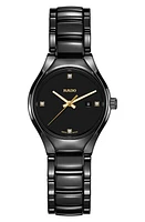 RADO True Diamond Ceramic Bracelet Watch, 30mm in Titanium at Nordstrom