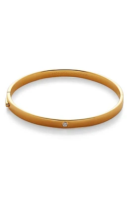 Monica Vinader Essential Diamond Hinged Bangle Bracelet in 18Ct Gold Vermeil On Silver at Nordstrom, Size Small