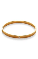 Monica Vinader Essential Diamond Hinged Bangle Bracelet in 18Ct Gold Vermeil On Silver at Nordstrom, Size Small