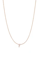 BYCHARI Initial Pendant Necklace in 14K Rose Gold-F at Nordstrom