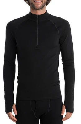 Icebreaker 300 MerinoFine Polar Merino Wool Long Sleeve Half Zip Thermal Top in Black at Nordstrom, Size Medium