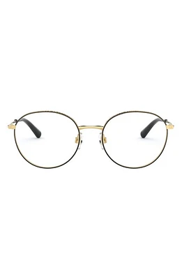 Dolce & Gabbana Dolce & Gabbana 53mm Round Optical Glasses in Gold Black at Nordstrom