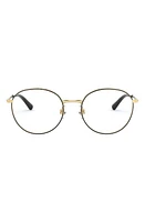 Dolce & Gabbana Dolce & Gabbana 53mm Round Optical Glasses in Gold Black at Nordstrom