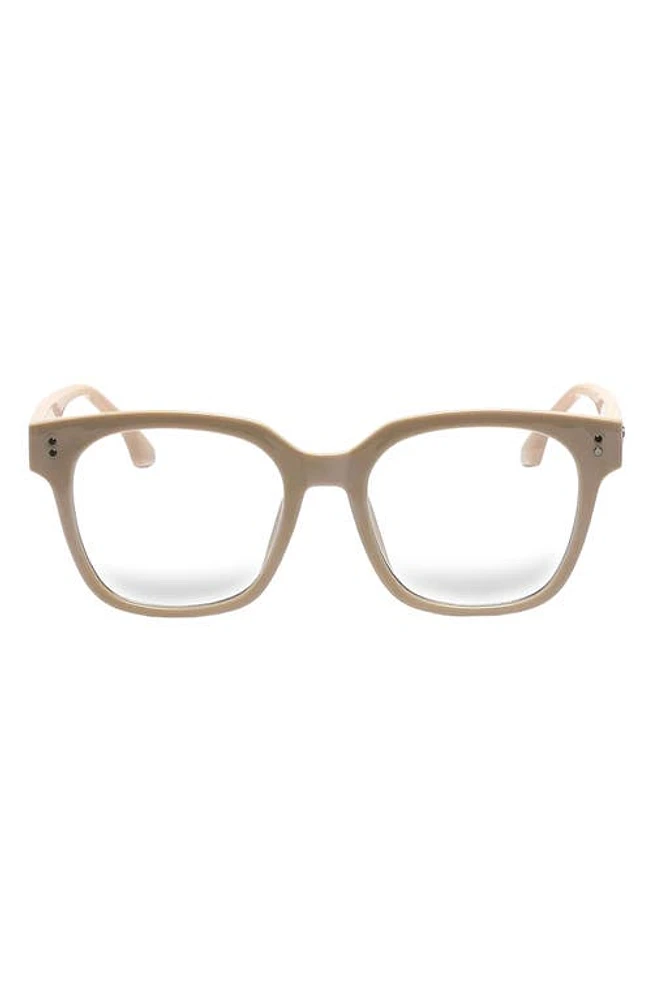 Fifth & Ninth Sage 53mm Round Blue Light Blocking Glasses in Beige/Clear at Nordstrom