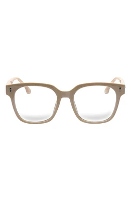 Fifth & Ninth Sage 53mm Round Blue Light Blocking Glasses in Beige/Clear at Nordstrom