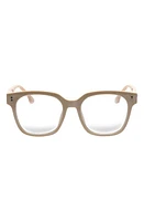 Fifth & Ninth Sage 53mm Round Blue Light Blocking Glasses in Beige/Clear at Nordstrom