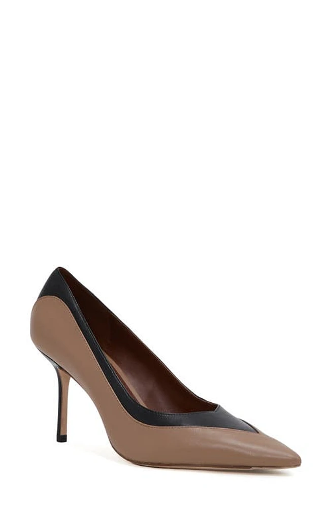 Reiss Gwyneth Pointed Toe Pump Camel/Black at Nordstrom,