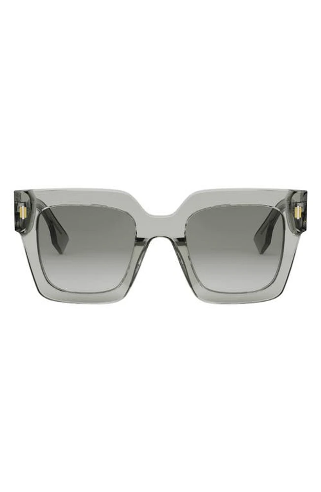 'Fendi Roma 50mm Square Sunglasses in Grey/Gradient Smoke at Nordstrom