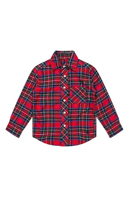 Brooks Brothers Kids' Tartan Cotton Flannel Button-Up Shirt Red at Nordstrom,