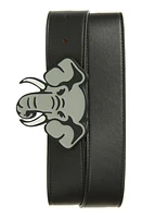 KENZO Elephant Buckle Reversible Leather Belt Black at Nordstrom,