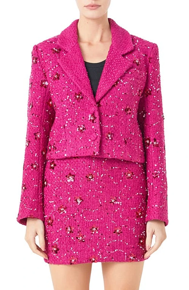 Endless Rose Sequin Crop Blazer at Nordstrom,