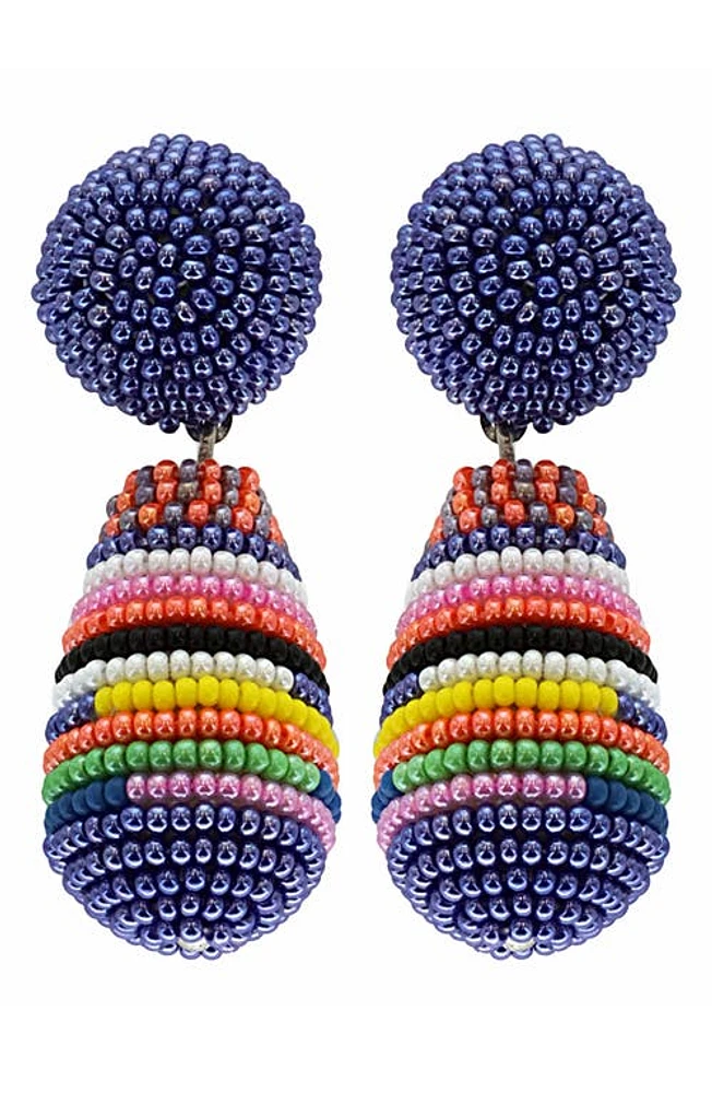 Panacea Beaded Teardrop Earrings in Blue Multi at Nordstrom