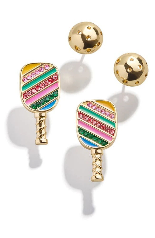 BaubleBar Paddles Up Set of 2 Earrings in Gold Multi at Nordstrom