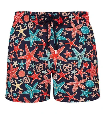 Vilebrequin Men's Holistarfishes Stretch Swim Trunks in Bleu Marine at Nordstrom