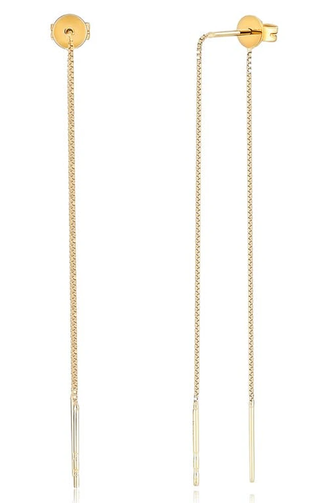 EF Collection Single Liquid Gold Threader Front/Back Earring in 14K Yellow Gold at Nordstrom