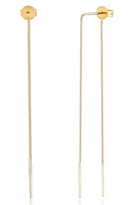 EF Collection Single Liquid Gold Threader Front/Back Earring in 14K Yellow Gold at Nordstrom