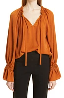 KOBI HALPERIN Frances Satin Blouse in Cinnamon at Nordstrom, Size Small