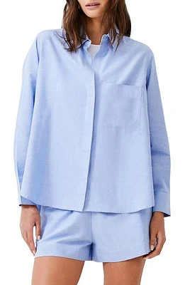 French Connection Popover Chambray Button-Up Shirt 40-Blue at Nordstrom,