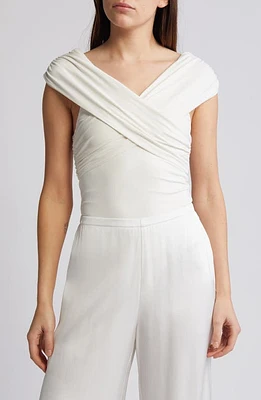 RUE SOPHIE Lara Crossover Bodysuit Alabaster at Nordstrom,