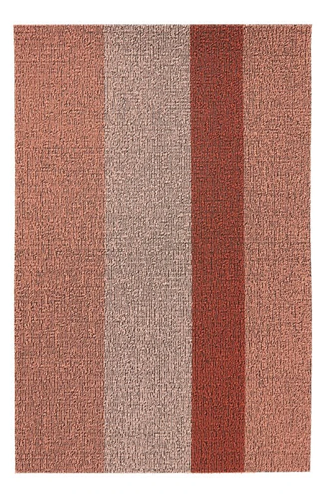 Chilewich Stripe Low Pile Indoor/Outdoor Floor Mat in Peach at Nordstrom