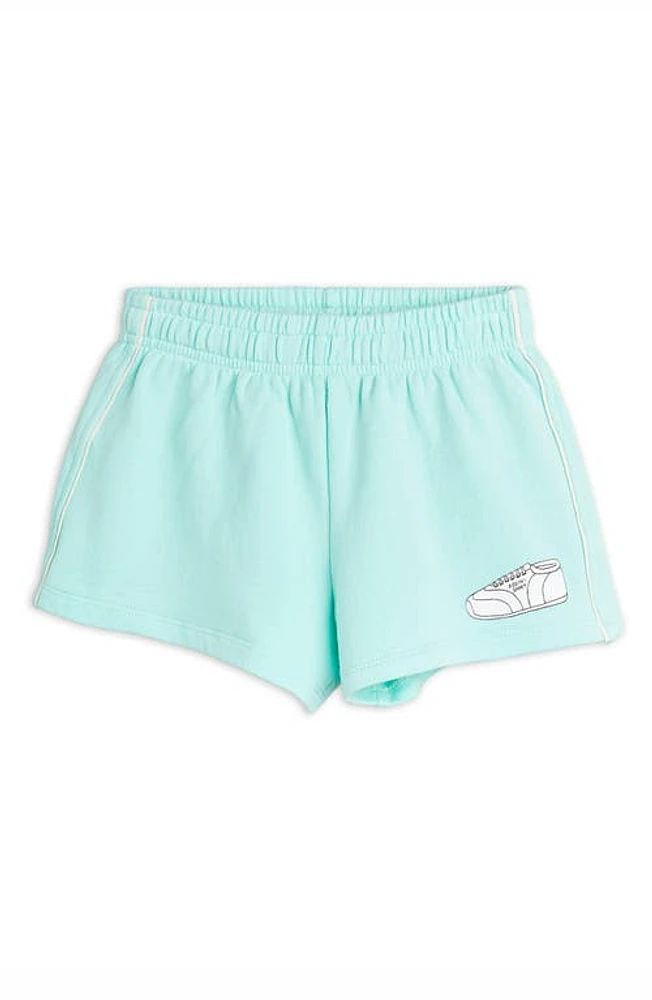 Mini Rodini Kids' Jogging Cotton Athletic Shorts Green at Nordstrom,