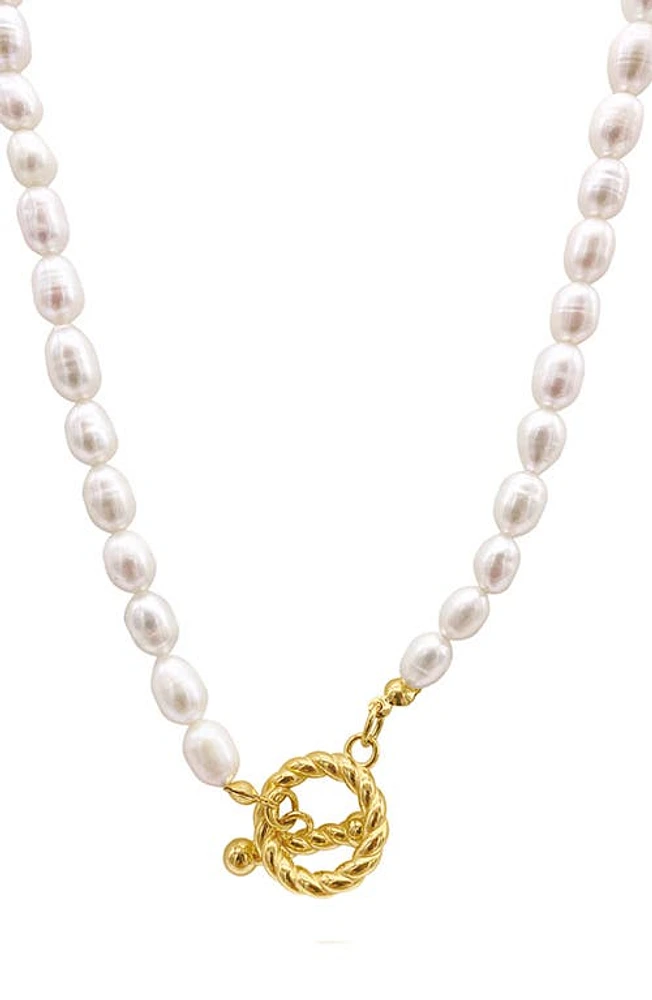 st. Moran Julien Freshwater Pearl Toggle Necklace in White at Nordstrom