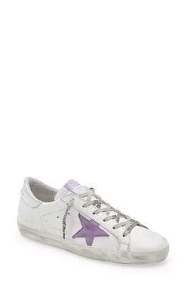 Golden Goose Super-Star Low Top Sneaker in White/Lavender/Silver at Nordstrom, Size 6Us